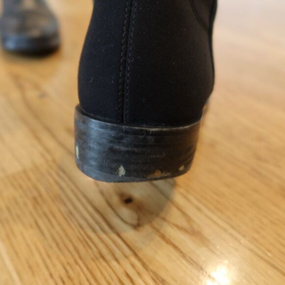 STUART WEITZMAN Keelan leather boots knee high black sz 7 pull on stretch winter - Picture 10 of 13